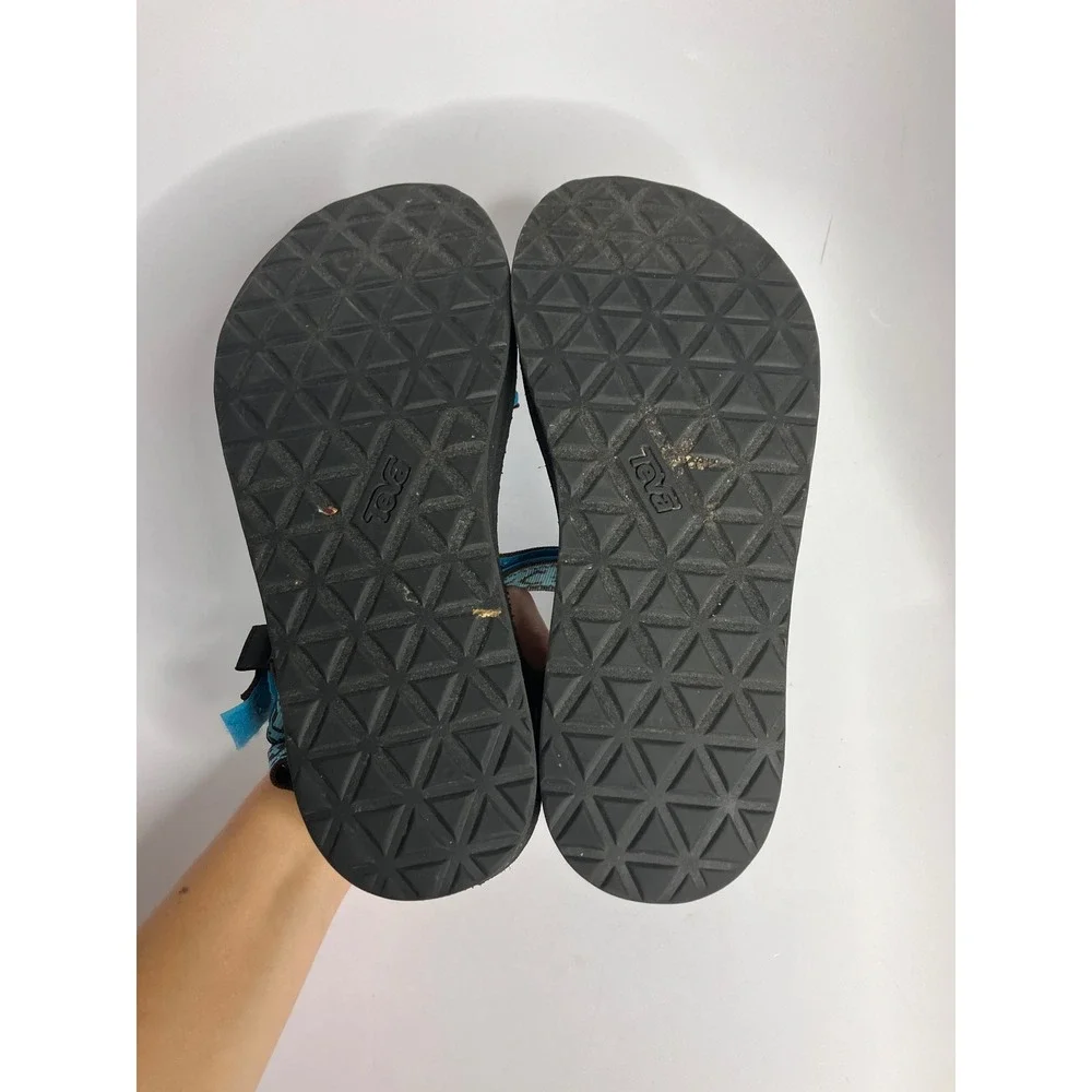 Teva Flatform Universal Sandals Women 9 Blue Good Platform snake Pattern Strappy
